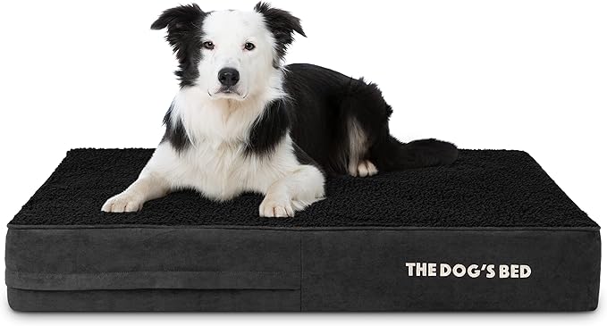 The Dog’s Bed Orthopedic Memory Foam Dog Bed Mattress, Plush Fabric, Black Plush, Large, 6-Inch