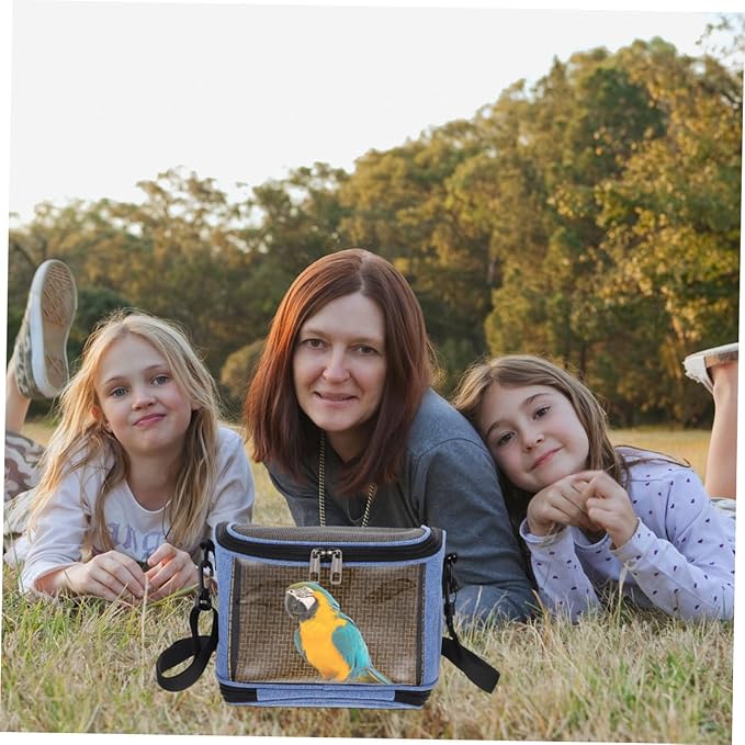 DOITOOL Crossbody Parrot Carrier Bag, Breathable Portable Bird Travel Pouch with Handle, Lightweight Outdoor Pet Storage for Small Birds