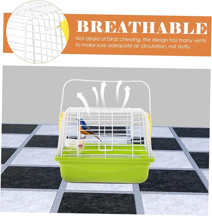 Portable Metal Parrot Carrying Cage Lightweight Bird Carrier Travel Handheld Conure Bird Cage for Hiking Camping Trips Sightseeing