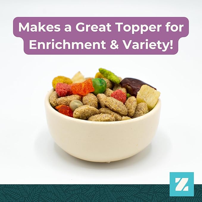 ZuPreem Pure Fun Bird Food, Parrot, Conure, Caique, African Grey, Eclectus, Small Cockatoo, Seed and Pellet Blend for Medium Large Birds, Bird Food Mixer Topper, Enriching Variety (ML, 2 lbs)
