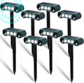 Qualirey 8 Pcs Solar Nocturnal Ultrasonic Light Animal Repeller Outdoor Deterrent with Pir Sensor Waterproof Deterrent Deer Repellent Devices to Repel Cat, Dog, Rabbit, Raccoon, Fox for Yard Garden