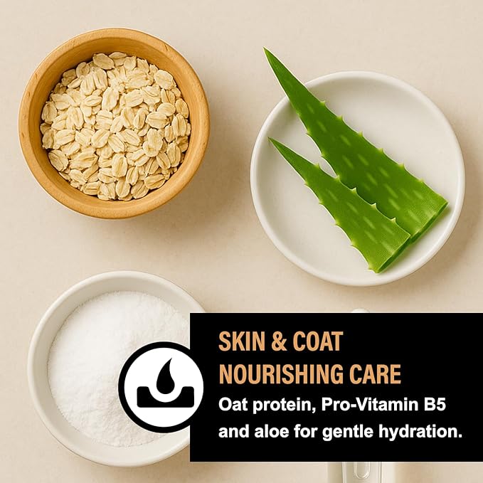 Dog Shampoo for Sensitive Skin - Gentle Natural Dog Wash for Odor Control - Oatmeal Shampoo for All Dogs & Puppies - 8fl oz (Cranberry Spice)