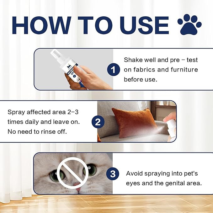Cat Deterrent Spray - Indoor & Outdoor Anti-Scratch Cat Repellent for Furniture, Sofas, Rugs, Curtains, and Plants, Alcohol-Free & Non-Toxic Formula Repellent