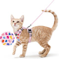 rabbitgoo Cat Harness and Leash for Walking, Escape Proof Soft Adjustable Vest Harnesses for Cats, Easy Control Breathable Reflective Strips Jacket, Purrty Pink, XS