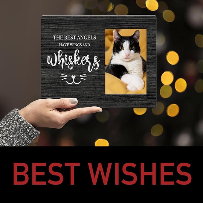 IAXIC Pet Memorial Gifts for Cats, Cat Loss Of Cat, Sympathy Gift Picture Frame, Gifts, Remembrance Photo Frame Desk Table Bedroom Decor