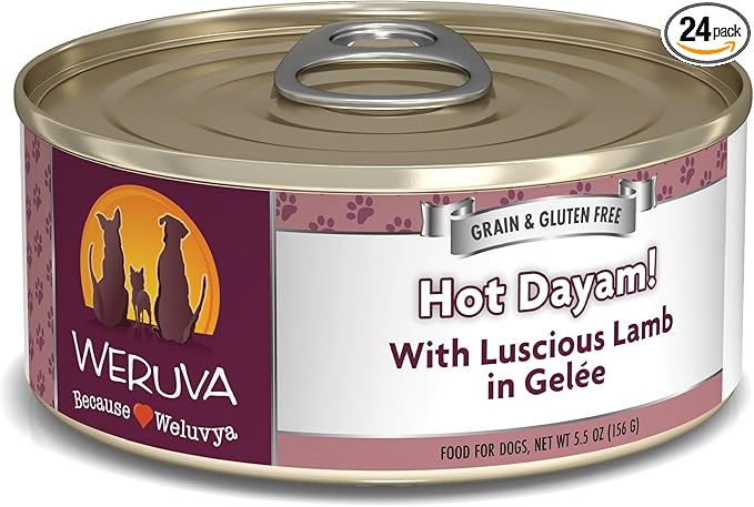 Weruva Classic Dog Food, Hot Dayam! with Lamb in Gelée, 5.5oz Can (Pack of 24)