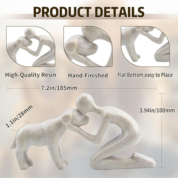 Dog Memorial Statues – Dog Memorial Gifts for Loss of Dog, Pet Memorial Ornament, Pet Sympathy Remembrance Gift (Sandstone)