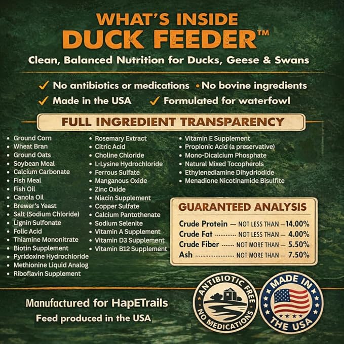 Duck Feeder Floating Duck Food Pellets for Ponds & Parks | Safe Feed for Ducks, Geese & Swans | Floats for Hours | with Niacin | Ditch The Bread, Feed The Revolution (5 lb)