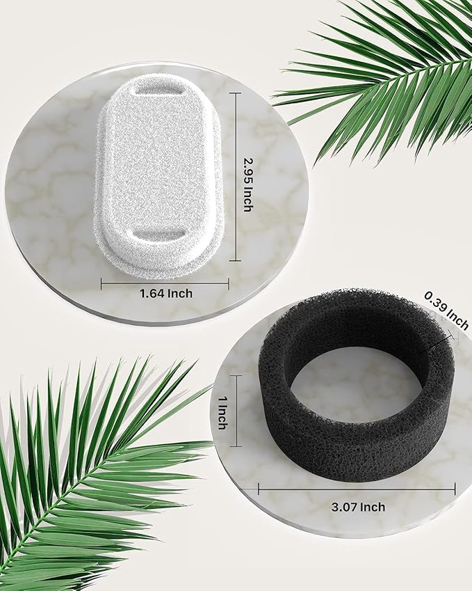 GIOTOHUN Pet Water Fountain Filter: 24 Cat Water Fountain Filters - 12 Pieces Filters + 12 Pieces Sponges for Cat Fountain H1 (67oz/2L)