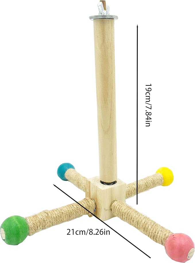 Parrot Spinner Toy，Rotating windmillself Fun Toy Grinds Teeth, Puzzle Aerial Stand Suitable for Small and Medium-Sized Parrots Such as Xuanfeng, Mudan, and Tiger Skin