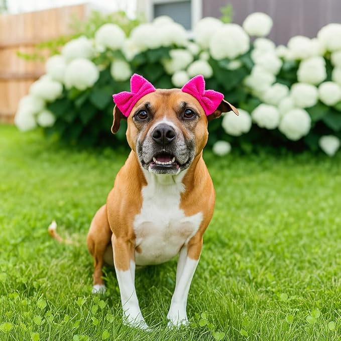 3-Pack Double Bow Dog Headbands – Dog Hairbows with Double Band, Adjustable Pet Hair Accessories for Small & Medium Dogs, Cute Hair Bows for Daily Wear & Special Occasions