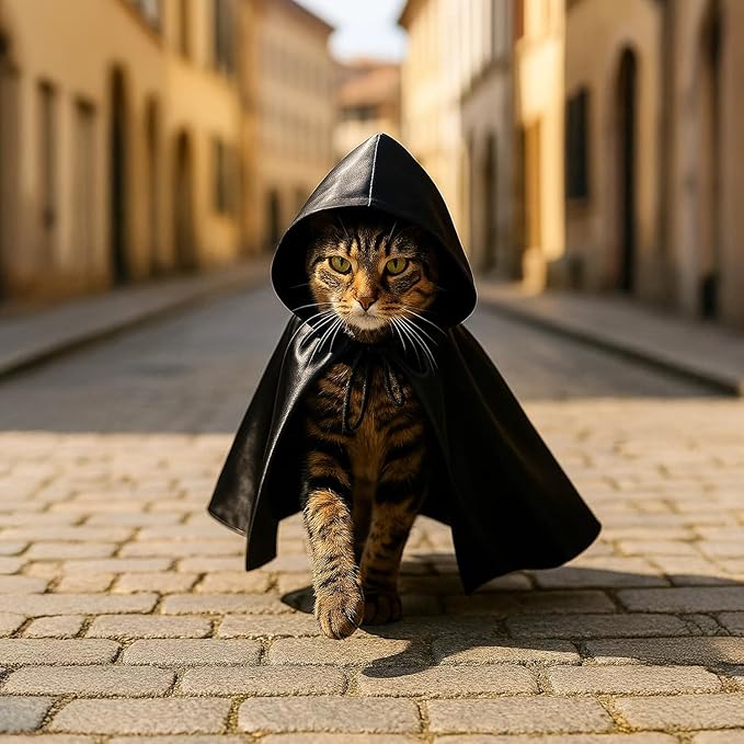 Black Bat Cat Cloak and Costume, Funny Bat Mask Cloak, Halloween, Clothes and Accessories for Cats