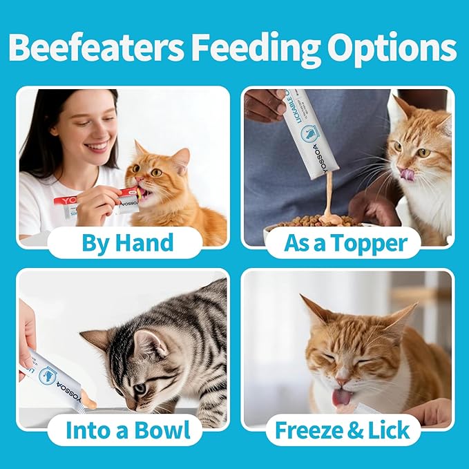 Lickable Cat Treat Snack Wet Lickable Stick Lickable Treats Dogs & Cats Omg3 Squeezable Creamy Purée Cat Snack Chicken Lickables Treat with Multivitamin pet Treats Healthy Grain-Free (20 Tubes)