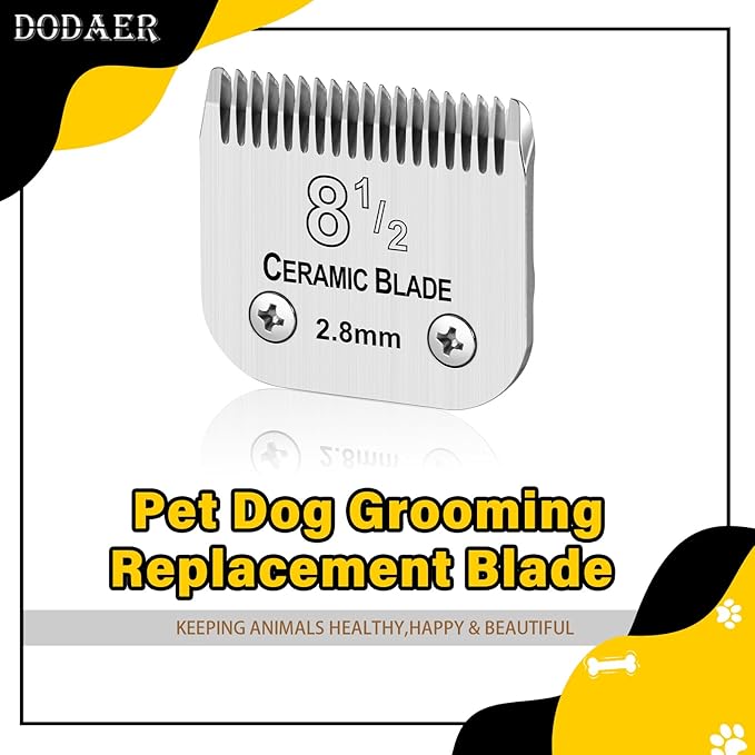 Size 8 1/2 Detachable Pet Dog Grooming Clipper Ceramic Blade,Compatible with Andis,Oster A5,Wahl KM10 Series Clippers,Cut Length 7/64"(2.8mm)