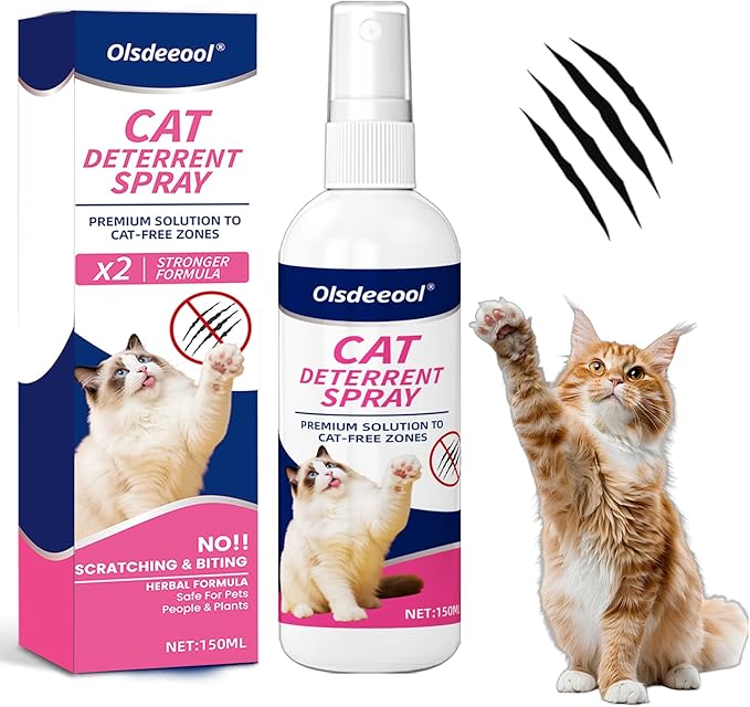 Cat Spray for Indoor and Outdoor, Cat Scratch Deterrent for Furniture Protection,150ml