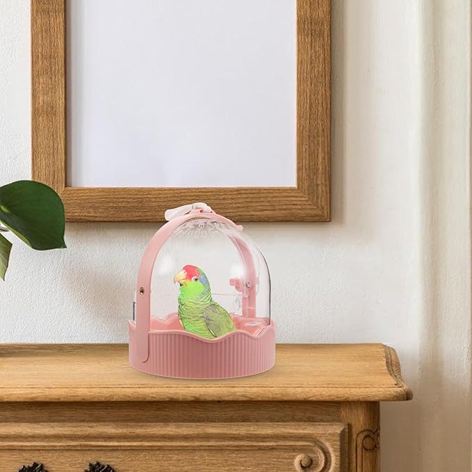 jojofuny Portable Parrot Travel Cage with Breathable Design, Spacious Medium Bird Carrier for Outdoor Use, Lightweight Parakeet Takeaway Cage Suitable for Pet Bird Transport