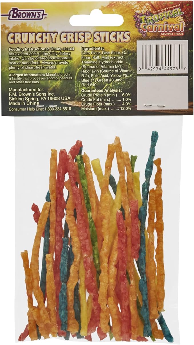 Brown's Tropical Carnival Crunchy Crisp Bird Treat Sticks, .89 oz.