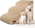 3-Step Dog Ramp and Stairs for Sofa and Chair - Non-Slip Sturdy Pet Steps for Small Dogs and Cats,15.7" H,Khaki