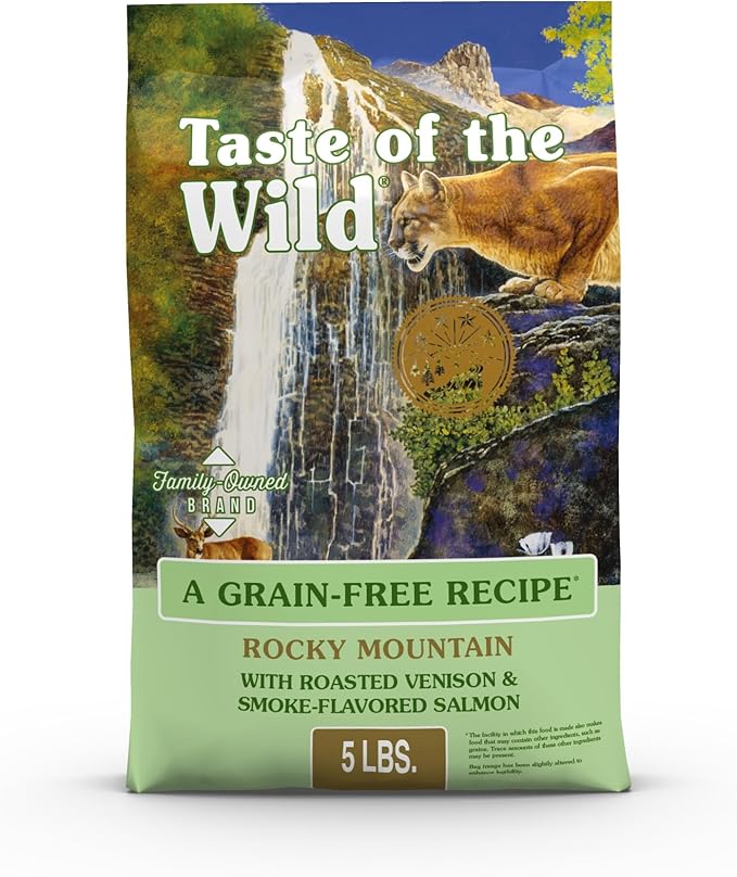 Taste Of The Wild Rocky Mountain Grain-Free Dry Cat Food With Roasted Venison & Smoke-Flavored Salmon 5lb (Pack of 1)