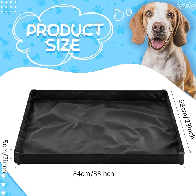Dog Pee Pad Holder with 4 Fixing Clips 33 x 23 Inch Extra Large Foldable Potty Pads Puppy Pad Holder Tray for Dogs Training High Side Easy to Clean