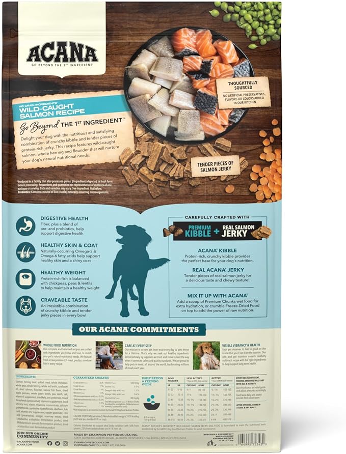 ACANA Butcher’s Favorites Grain-Free Dry Dog Food Wild-Caught Salmon Recipe 17lb Bag