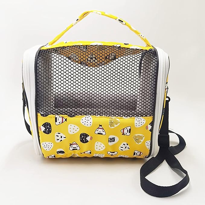 Bird Carrier Small Animals Travel Bag Portable Parrot Cage with Plush Lining Transparent Window Breathable Case