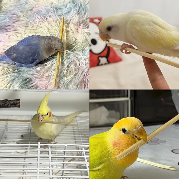 Hamiledyi Natural Bird Toys Foraging Parrot Shredding Toys Wheat Straw Chewing Toy for Cockatiel Lovebird Parakeet Budgie Small-Medium Birds (200 Pieces)