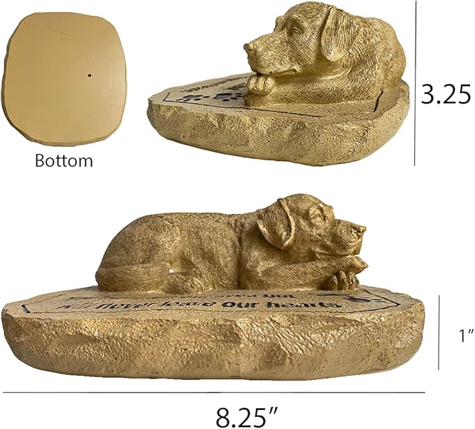 Lily's Home Pet Memorial Stone - Cat or Dog Grave Marker - Durable Waterproof Garden Memorial Stone for Indoor and Outdoor Use - Sympathy Gift for Pet Loss - Dog