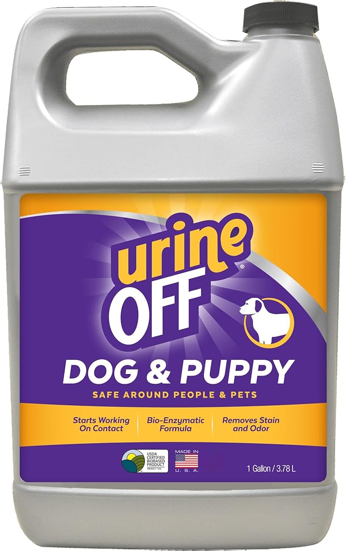 Urine OFF Puppy & Dog Odor & Stain Remover| Fresh Scent Carpet Cleaner Spray | Bio Enzymatic Stain & Urine Odor Eliminator | Pet Safe Cleaner | 1 gal.