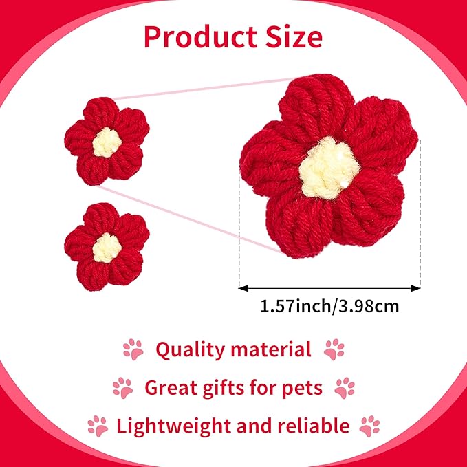 PET SHOW 10Pairs/Pack Flower Dog Hair Bows for Small Medium Dogs Yorkie Girl Boy Flower Bows with Rubber Band Doggies Cat Grooming Hair Accessories for Party Birthday