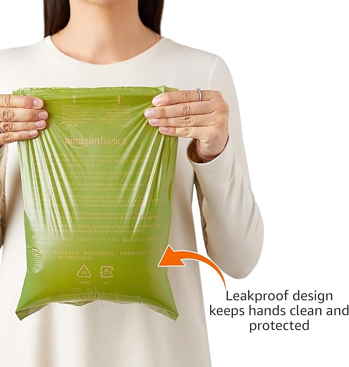 Amazon Basics Premium Leak Proof Dog Poop Bags with Dispenser and Leash Clip, Lavender Scented, 13" x 9", 540 Count (36 Rolls of 15)
