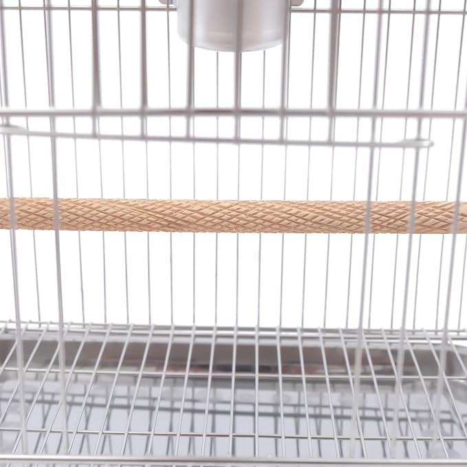 Stainless Steel Bird Cage Parrot Cage, Rustproof Hanging Birdcage Bird Travel Cage Parakeet Cage, Encrypted Bird House Birds Starter Kit Pet Bird Flight Cage for Medium & Small Birds