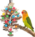 Bird Toys Chewing Toy Multicolored Wooden Blocks Parrot Cage Bite Toy for Budgerigar Cockatiel Macaws Small and Medium Birds