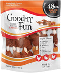 Good ‘n’ Fun Triple Flavor Kabobs Chews for All Dogs, 48 Ounces, Treat Your Dog to Long-Lasting Chews Made from Beef Hide, Real Chicken, Pork Hide, Duck and Chicken Liver
