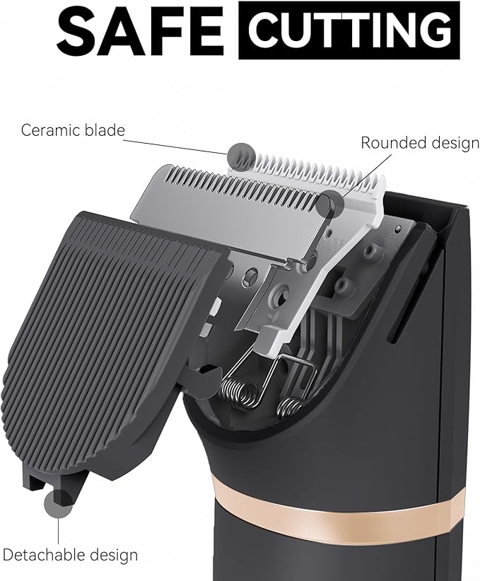 Cat Grooming Clippers Kit with Paw Trimmer, 3 in 1 Electric Pet Hair Trimmer Supplies for Thick Matted Hair, Heavy Coat Butt Shaver Cat Razor Fur Trimmer for Dogs at Home (Black)