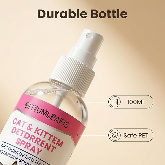 Cat Deterrent Spray, Cat Repellent for Indoor and Outdoor, Furniture Protection, Pee Spraying, Excessive Chewing and Scratching, Pet-Safe Formula, 100ML
