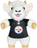 Pets First NFL Pittsburgh Steelers Goat Plush Toy for Dogs and Cats with Squeaker, Wearing a Team Jersey! Fun & Sporty Goat Shaped Dog Chew Toy, Interactive Pet Toy