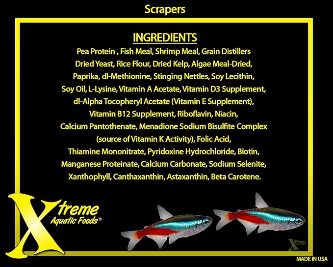 Xtreme Scrapers Wafers - Premium 14mm Fast-Sinking Fish Food – Nutrient & Cellulose Rich Ideal for Nocturnal Feeders, Catfish, Plecostomus Species, and Loaches – USA Farm Grown (64oz)