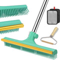 Carpet Rake for Pet Hair Removal, Reusable Pet Hair Remover Broom, 60'' Adjustable Long Handle Dog and Cat Hair Remover Tool Set of 3, Lint Remover Scraper for Carpets, Rugs, Mats, Couch, Car