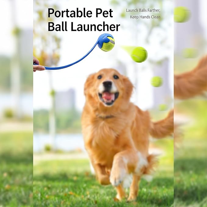 3 PCS Pets Dog Ball Launcher Set with Balls and Launcher, Ergonomic Tennis Ball Thrower for Dogs, Pet Supply