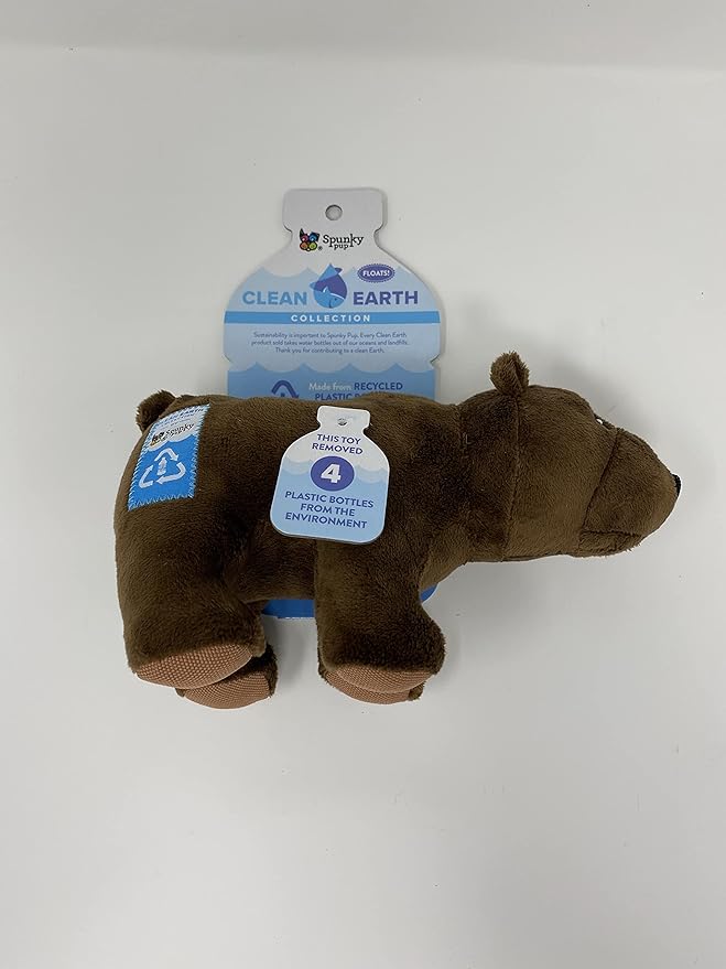 Spunky pup Clean Earth Plush Bear | Made from 100% Recycled Water Bottles |Large,Brown,7212