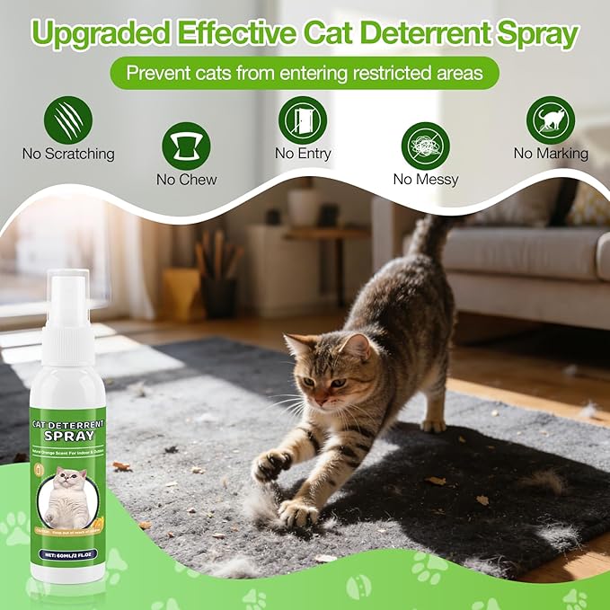 Cat Repellent Balls & Spray, Dog Repellent Outdoor & Indoor, Natural Peppermint Oil Cat & Dog Deterrent Spray 60ml, 12 Pack Natural Essential Oil Ball, Keep Cats Away from Yard, Furniture