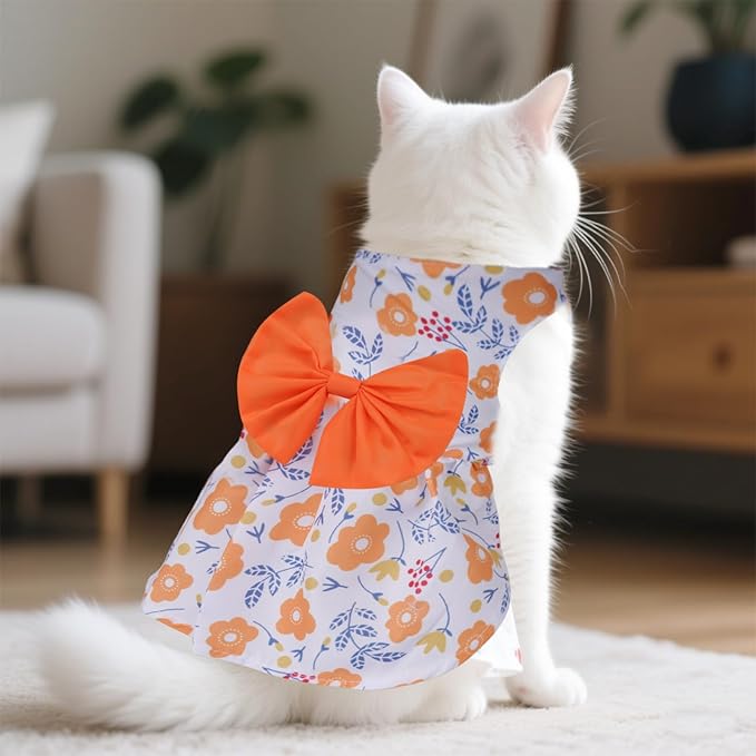 choyaxo Floral Dog Dress Cute Dog Skirt Pet Dress Summer Pet Clothes for Puppy Small Cats