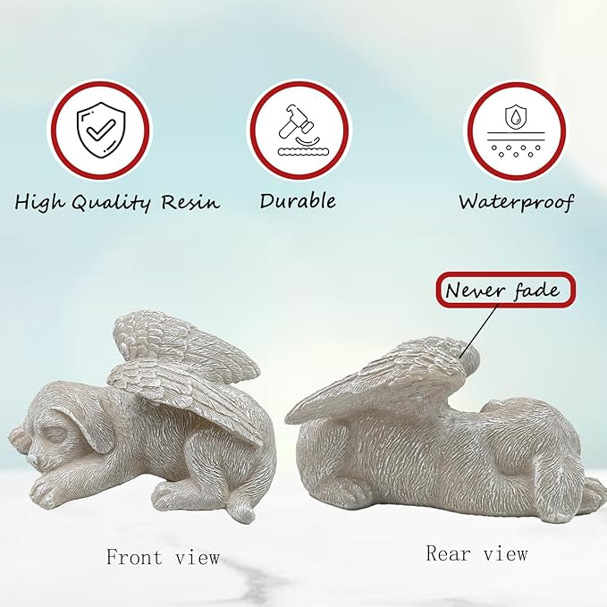 Small Dog Memorial Gifts for Loss of Dog,Resin Pet Memorial Statues,Forever My Guardian Angel Memorial Gifts