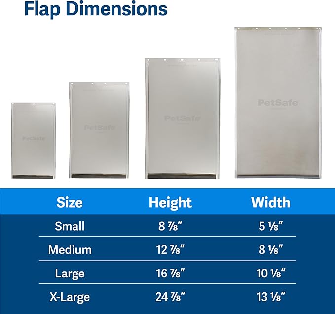 PetSafe Original Replacement Flap - Doggie Door Vinyl Replacement Flap for Sliding Glass Pet Door - Durable & Made with Non-Toxic Materials - 16 7/8" H x 10 1/8" W - Large
