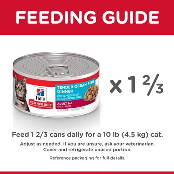 Hill's Science Diet Adult 1-6, Adult 1-6 Premium Nutrition, Wet Cat Food, Ocean Fish Stew, 5.5 oz Can, Case of 24