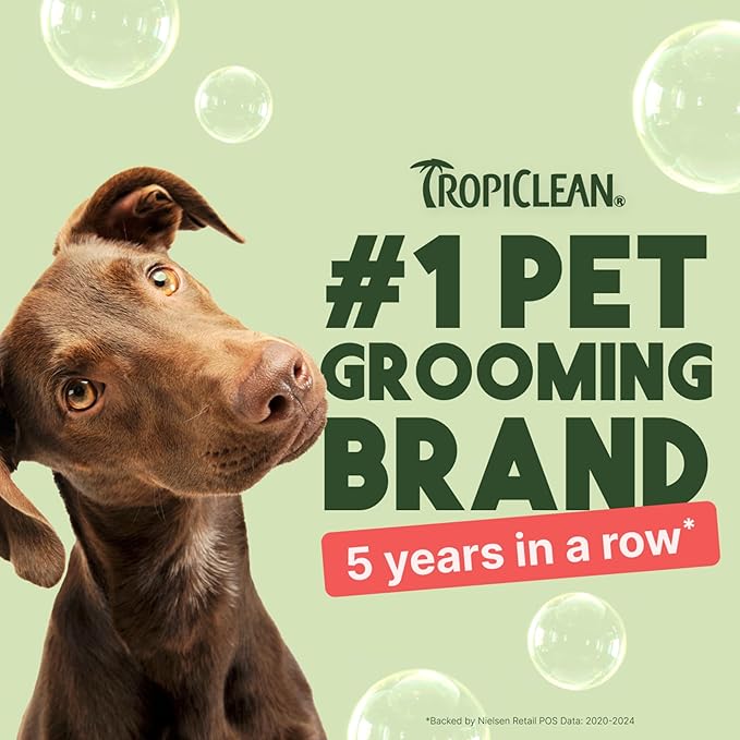 TropiClean 2-in-1 Dog Shampoo and Conditioner, Professional Dog Shampoo, Puppy Safe, Moisturizing Detangler, Made in USA, Watermelon Scent, 1 Gallon