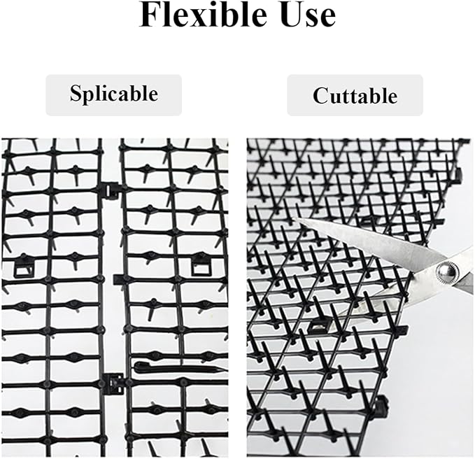 Scat Mat Indoor for Cats with Spikes, 6.5ft Prickle Strips Network Digging Deterrent Mat for Sofas, Window Sills, Gardens, Vegetable Gardens, Fence