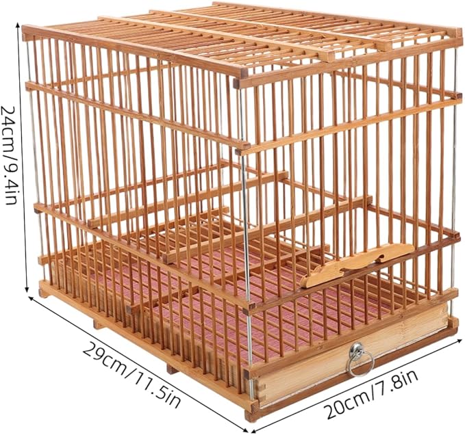 POPETPOP Lightweight Bird Carrier Portable Woven Cage for Small Birds Travel Accessory Sustainable Design for Budgies Parakeets and Finches