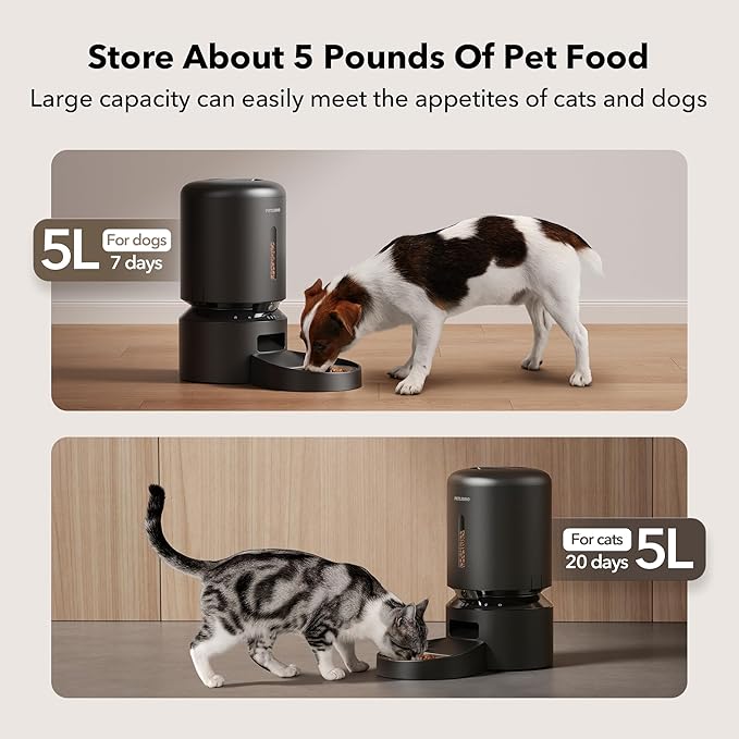 PETLIBRO Automatic Cat Feeder with Camera, 1080P HD Video with Night Vision, 5G WiFi Pet Feeder - 2-Way Audio, Low Food & Blockage Sensor, Motion & Sound Alerts (Pack of 4)